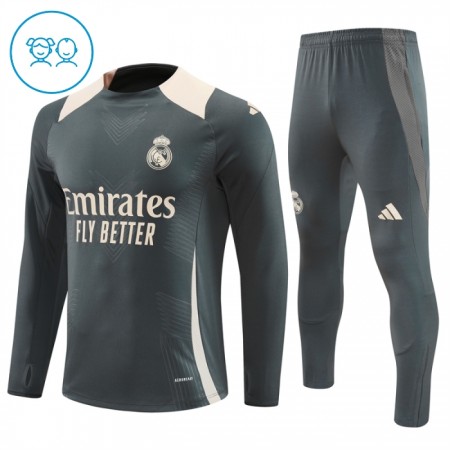 Tréninkový Dresy Real Madrid Šedá 2024-25 - Dětské Tréninkový Dresy Real Madrid Šedá 2024-25 - Dětské